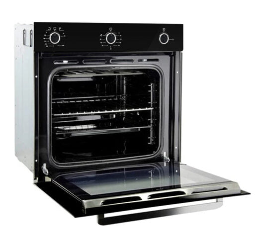 Horno de Empotrar a Gas Vidrio Templado Negro Con Convector
