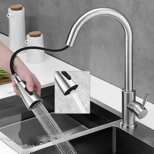 Monocomando Pico Extensible Mesada Palito Acero Inox. Koen