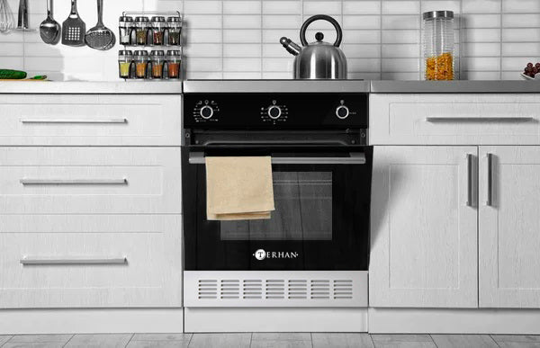 Horno de Empotrar a Gas Vidrio Templado Negro Con Convector