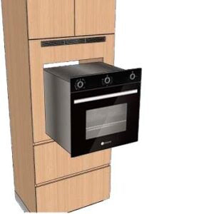 Horno de Empotrar a Gas Vidrio Templado Negro Con Convector