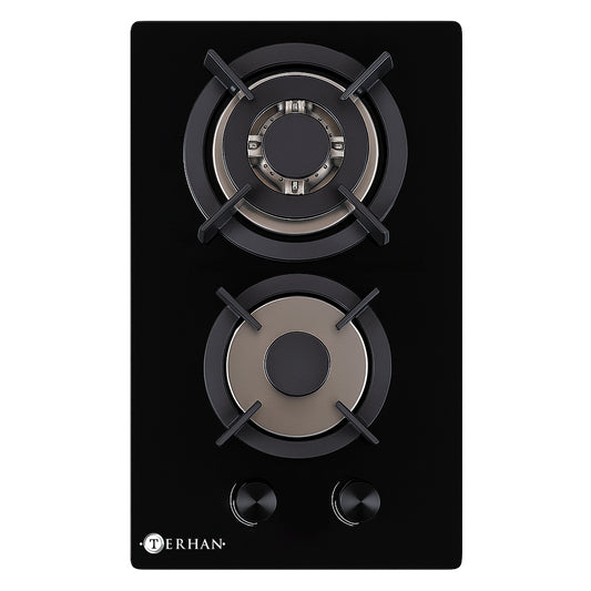 Anafe Vidrio Templado a Gas Terhan 2 Hornallas