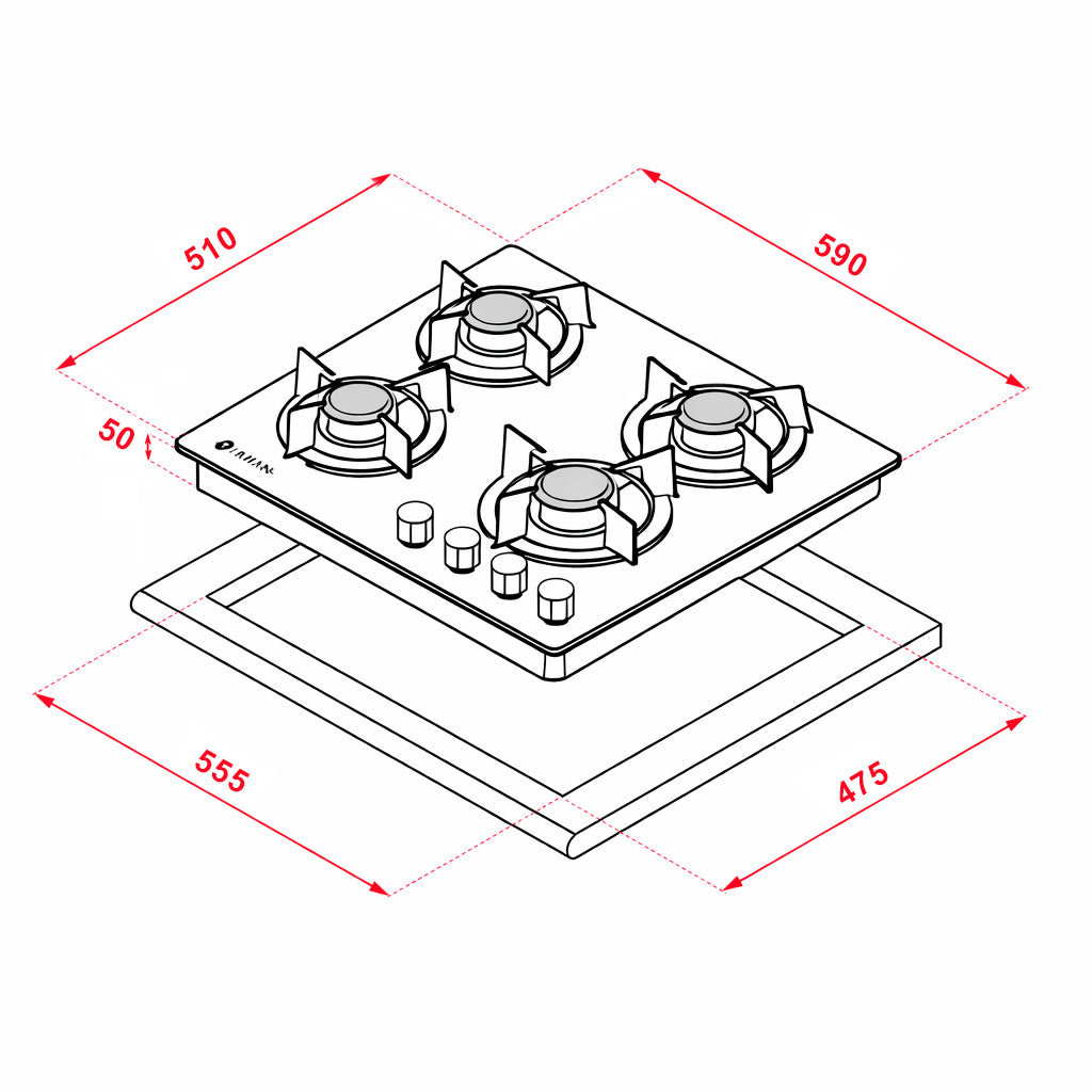 Anafe a Supergas 4 Hornallas