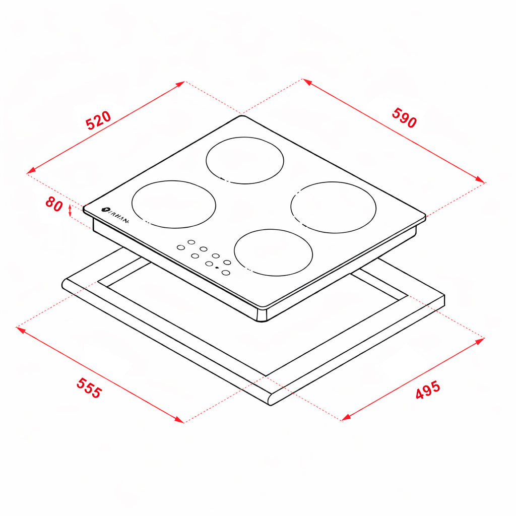 Anafe 4 Hornallas Inducción