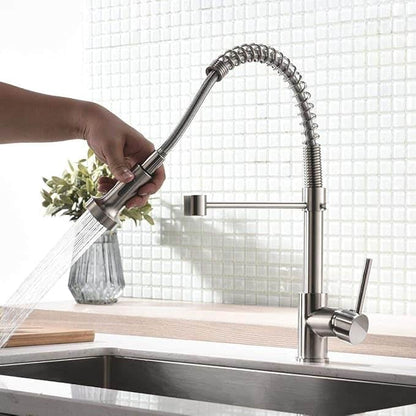 Monocomando Pico Extensible Lavaplatos Acero Inox. Koen