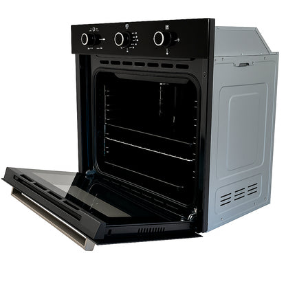 Horno de Empotrar a Gas Vidrio Templado Negro Con Convector