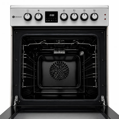 Cocina Eléctrica Vitrocerámica 60x60 Inox — 4 Zonas + Horno Eléctrico - PREVENTA - ENTREGA A MEDIADOS DE OCTUBRE