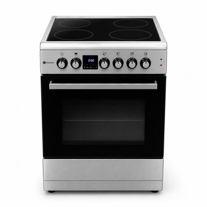 Cocina Eléctrica Vitrocerámica 60x60 Inox — 4 Zonas + Horno Eléctrico - PREVENTA - ENTREGA A MEDIADOS DE OCTUBRE