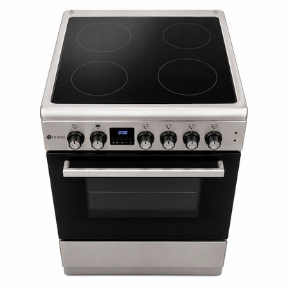 Cocina Eléctrica Vitrocerámica 60x60 Inox — 4 Zonas + Horno Eléctrico - PREVENTA - ENTREGA A MEDIADOS DE OCTUBRE