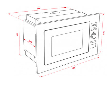 Microondas de Empotrar Con Grill 25L Terhan  - PREVENTA, ENTREGA A PARTIR DEL 10/9/26
