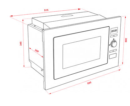 Microondas de Empotrar Con Grill 25L Terhan