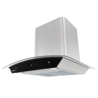 Campana Terhan Vidrio Templado Curvo Y Acero Inox 60 Cm