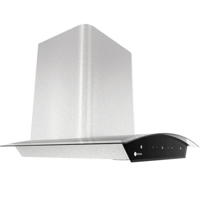 Campana Terhan Vidrio Templado Curvo Y Acero Inox 60 Cm