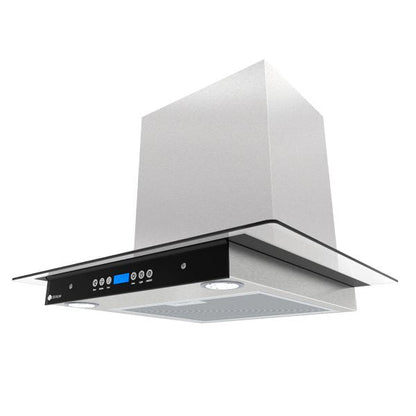 Campana Terhan Vidrio Templado Plano Y Acero Inox 60 Cm