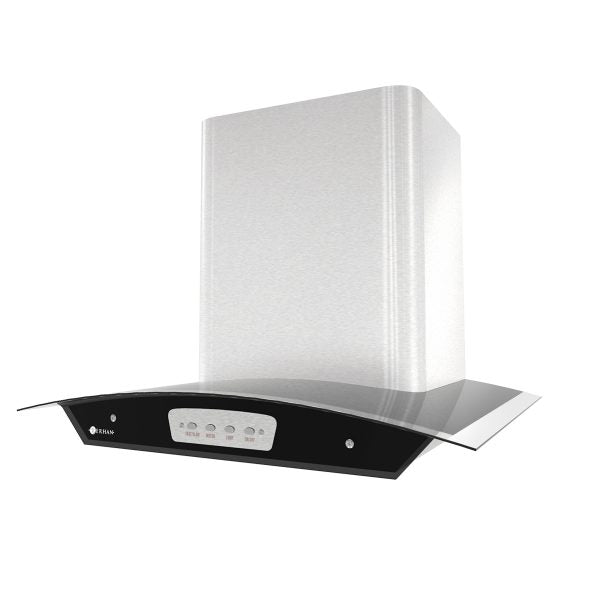Campana Botones Terhan Vidrio Templado Curvo Y Acero Inox 60 Cm