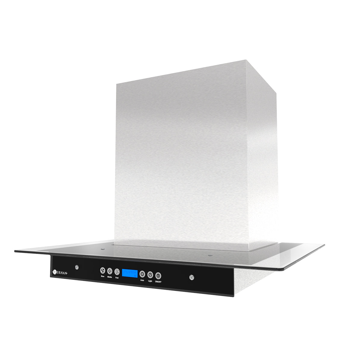 Campana Terhan Vidrio Templado Plano Y Acero Inox 60 Cm