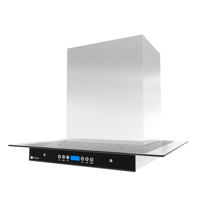Campana Terhan Vidrio Templado Plano Y Acero Inox 60 Cm