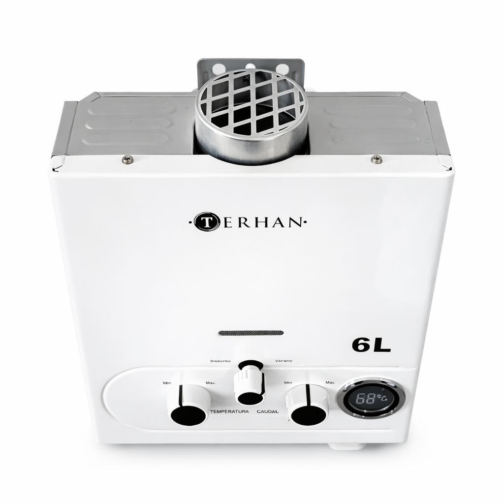 Calentador Instantáneo Tiro Natural 6 L Blanco Terhan