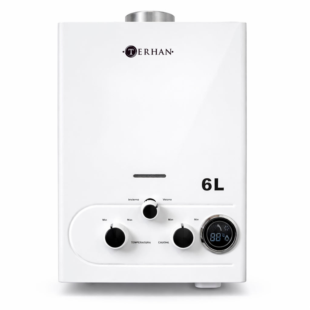 Calentador Instantáneo Tiro Natural 6 L Blanco Terhan