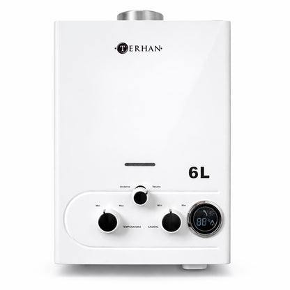 Calentador Instantáneo Tiro Natural 6 L Blanco Terhan