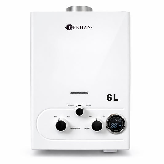 Calentador Instantáneo Tiro Natural 6 L Blanco Terhan