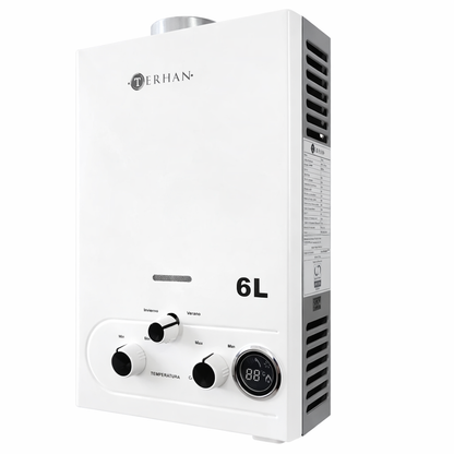 Calentador Instantáneo Tiro Natural 6 L Blanco Terhan
