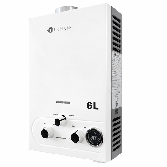 Calentador Instantáneo Tiro Natural 6 L Blanco Terhan