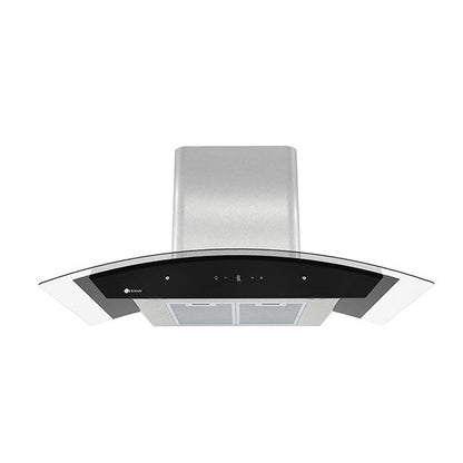 Campana Terhan Vidrio Templado Curvo Y Acero Inox 90 Cm