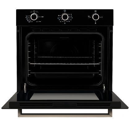 Horno de Empotrar a Gas Vidrio Templado Negro Con Convector
