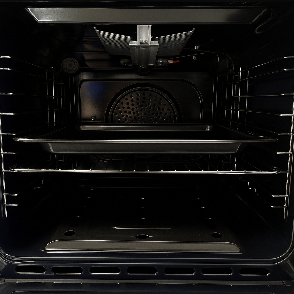 Horno de Empotrar a Gas Vidrio Templado Negro Con Convector